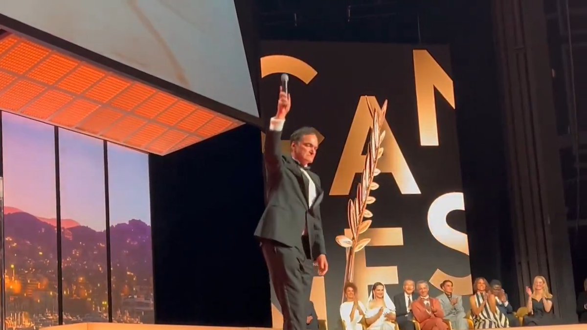 Quentin Tarantino officially opens the 78th annual #CannesFilmFestival —then drops the mic