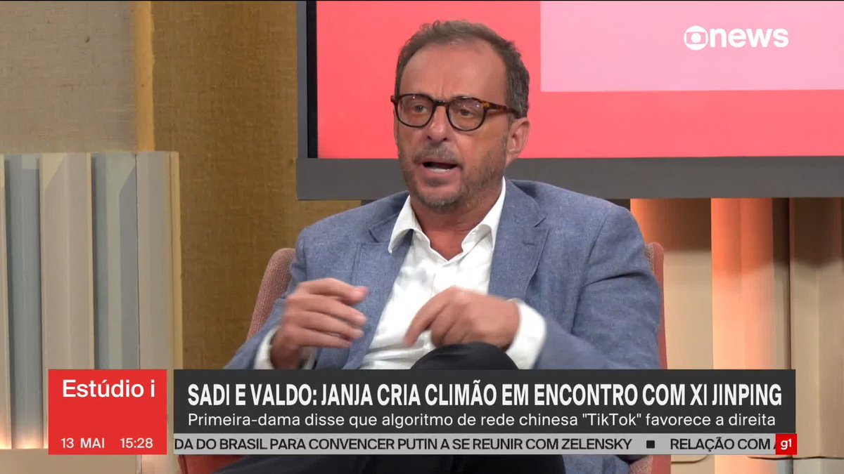 Primeira-dama do Brasil, Janja protagoniza “climão” em encontro com Xi Jinping, e Octavio Guedes comenta: “Simplesmente vontade de exibir poder. [...] O brasileiro não deu poder a ela. O Brasil deu poder ao Lula.” ➡ Assista ao #Estúdioi: #GloboNews