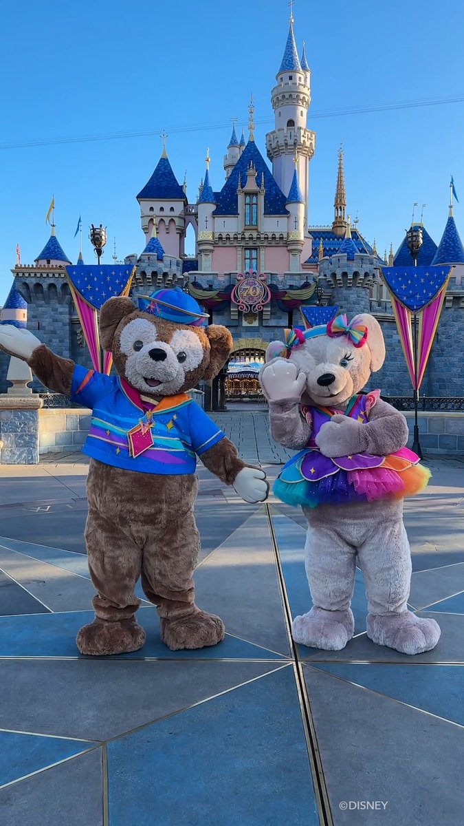 Getting BEAR-Y excited seeing these two in their new Disneyland 70th Celebration outfits! See ShellieMay &amp; Duffy only in The Celebrate Happy Cavalcade beginning May 16 ✨🧸
