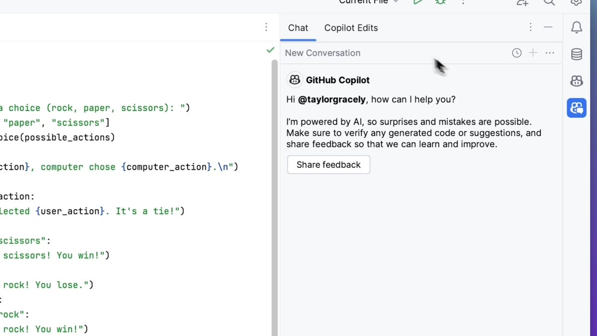 GitHub Copilot Edits for JetBrains IDEs is generally available. ✅ You can now refactor, optimize, and iterate on your code faster—across one or multiple files—all from within Copilot Chat. Learn more about what this means for your workflow. ⬇️