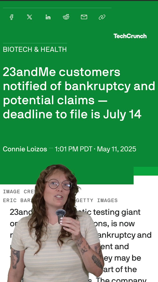 23andMe customers have been notified of the genetic testing giant's bankruptcy 🚨 Customers have until July 14 to file claims for losses incurred
