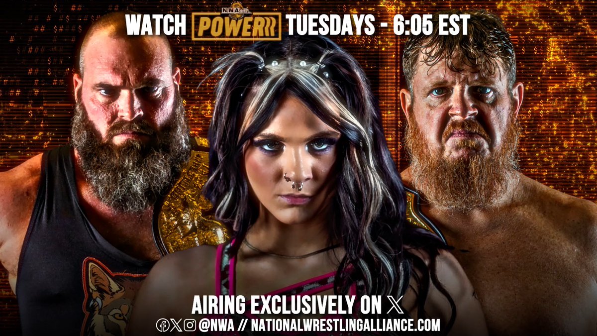 It's 6:05e! It's time for WRESTLING! It’s time for #NWAPowerrr on X! Three World Titles are on the line, including the World Women's Title, the Women's TV Title, and the World Tag Team Titles! Will history be made? Tune in to find out!
