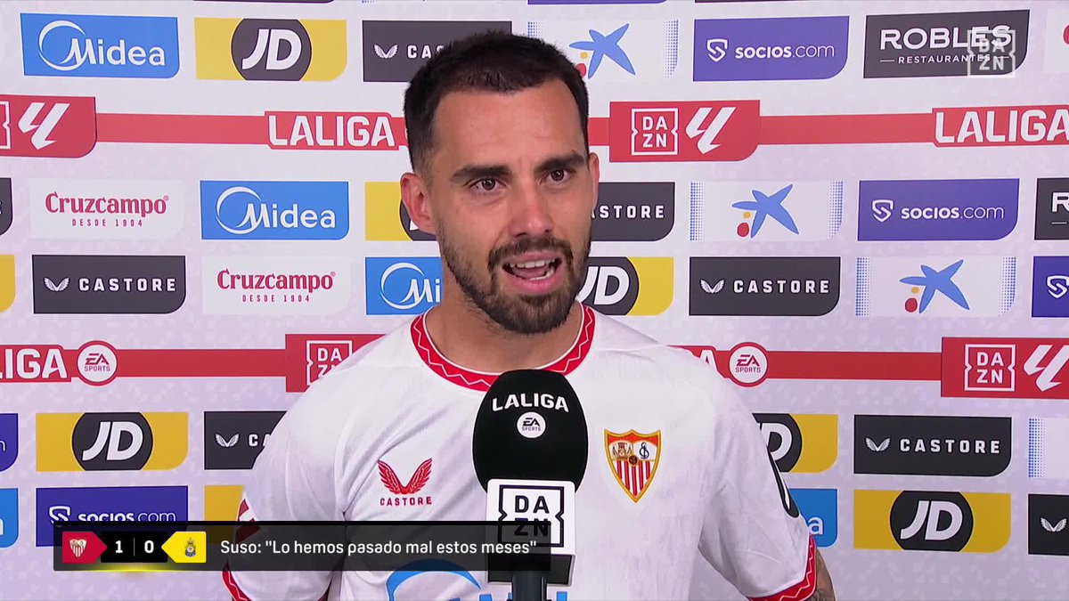La emoción y las lágrimas de Suso. Hasta el último día dándolo todo 🥺❤️🩹 “Este es mi último año en el Sevilla” 🗣️ #LALIGAenDAZN ⚽️