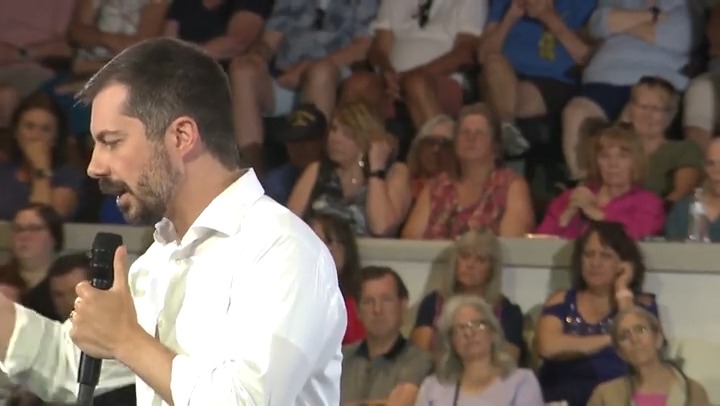 .Pete Buttigieg is asked about criminal illegal aliens, like Kilmar Abrego Garcia, at a town hall in Cedar Rapids today. "No one person gets to decide that you are a criminal." Entering the country illegally is a crime. Also, he's literally a MS-13 terrorist.