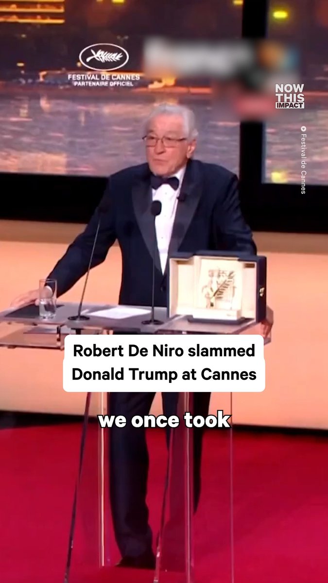 🔥 DENIRO AT CANNES: “In my country we’re fighting like hell for the democracy we once took for granted… Art looks for truth, embraces diversity — that’s why we are a threat to autocrats and fascists.” 🇺🇸