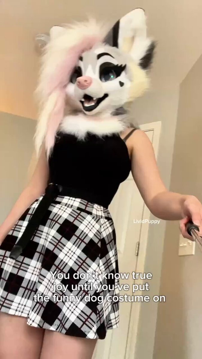 You don’t know true joy until you’ve put a funny dog costume on! 🐶🫶🏻 🪡: Glitzy Fox / GF Studios 🎀 #furry #fursuit #puppygirl #egirl