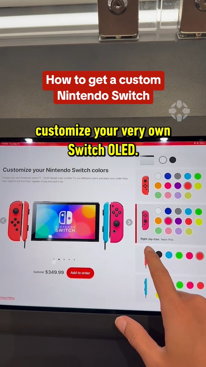 You can buy a customized Switch OLED at the Nintendo Store in San Francisco for the same price as a normal Switch OLED! #nintendo #switch #gaming #nintendostore