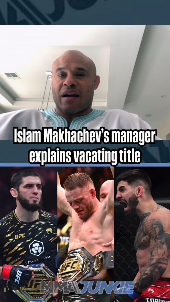 Islam Makhachev's manager Ali Abdelaziz explains vacating the title before facing Ilia Topuria and a promised title fight at 170. "If Jack is not ready, Islam will fight for the belt. Not the interim belt. For a real UFC belt." (via Mike Bohn)