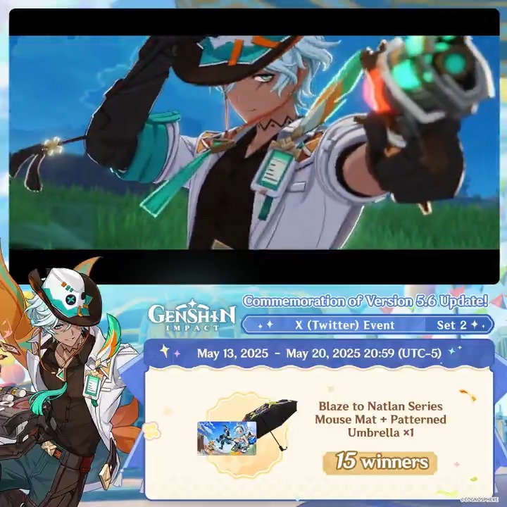 ✨Set 2✨ Commemoration of Version 5.6 Update 🎁Participate for a chance to win official merchandise. How to Participate: ① Follow Genshin Impact ② Retweet this post You can instantly check the event results here>>> #GenshinImpact