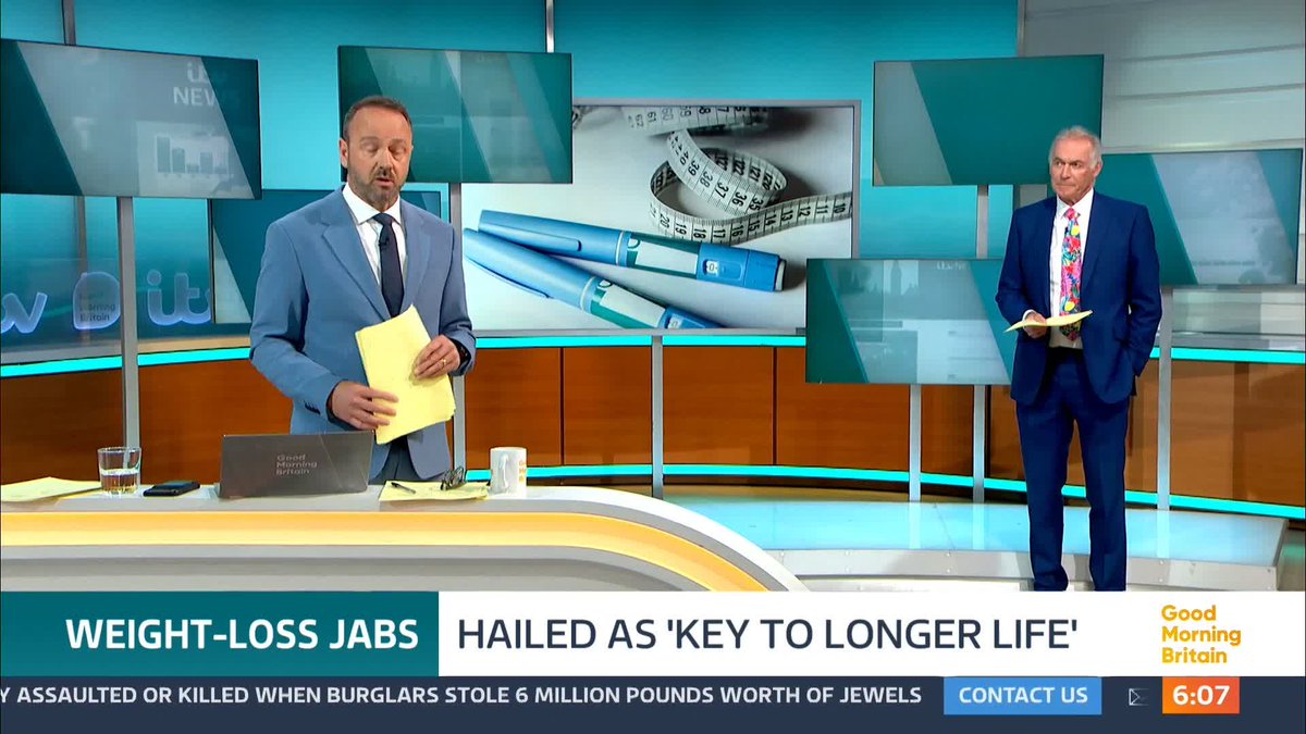 One of the country's leading doctors is calling for the NHS to prescribe weight loss jabs to "many, many millions" after research found the drugs are the key to a "longer life" for people, including those who are not obese. Dr. Hilary Jones MBE reacts to the news.