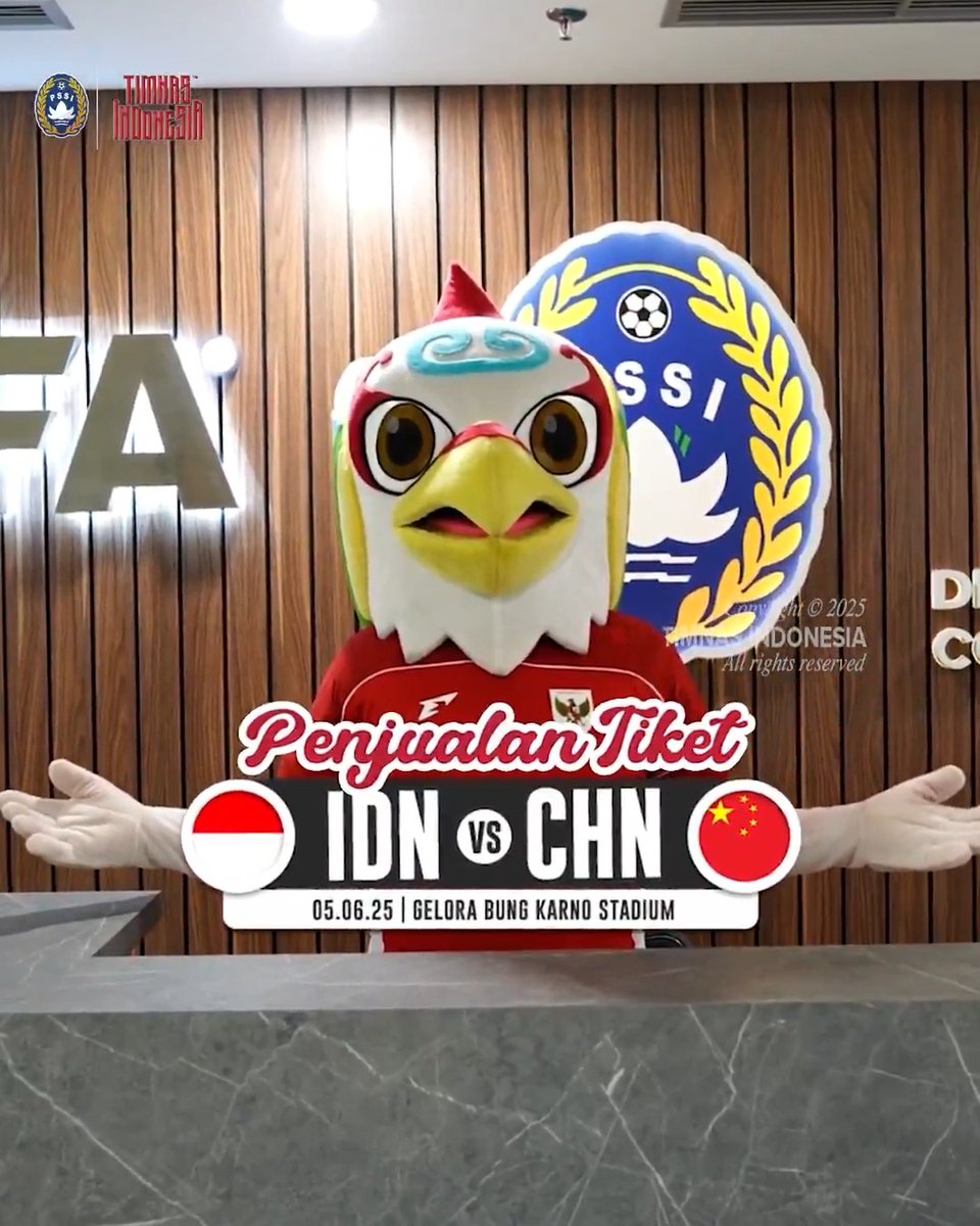 ๐ข ๐๐๐
๐ ๐๐๐๐๐ ๐ซ ๐ Tiongkok ๐๏ธ SUGBK, Jakarta ๐๏ธ Kamis, 5 Juni 2025 ๐ #AsianQualifiers ๐๐จ๐ฎ๐ง๐ ๐ ๐ฒ Livinโ Sukha dari Aplikasi #LivinbyMandiri ๐ ๐๐๐๐๐, ๐๐ ๐๐๐ ๐๐๐๐ | ๐๐.๐๐ ๐๐๐ โฃ #BersamaGaruda โฃ #TimnasIndonesiaMandiri