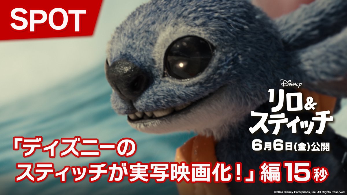 ディズニーの『リロ&スティッチ』が ついに実写映画化🚀ˎˊ˗ モフモフになってスクリーンに帰ってきた💙🐾 ─────⋆。 🌺 。⋆ ───── 実写版『#リロアンドスティッチ』 𝟲/𝟲(金)劇場公開🎬 ─────⋆。 🌺 。⋆ ───── きっと明日は“オハナ<家族>”になれる—
