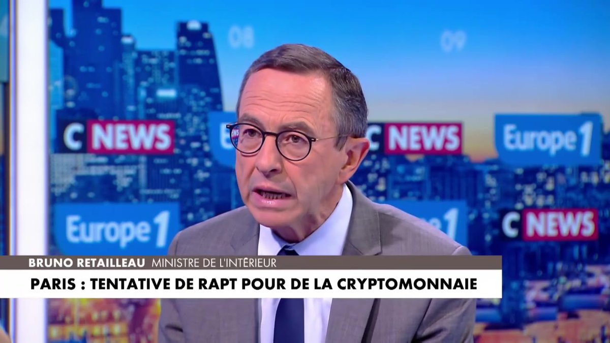 🇫🇷 « Je réunirai à Beauvau, les entrepreneurs de la cryptomonnaie pour qu'on prenne ensemble des mesures pour les protéger. » Bruno Retailleau, ministre de l’intérieur.