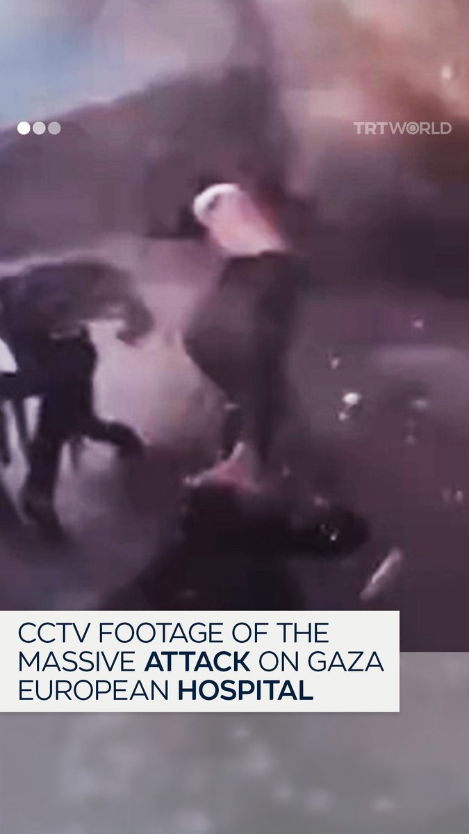 CCTV footage shared by Al Jazeera shows one of the Israeli air strikes on the Gaza European Hospital on May 13, in Khan Younis, that killed at least 34 Palestinians