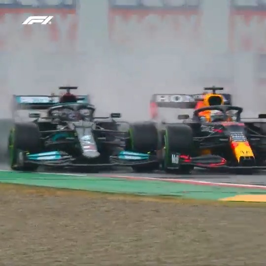 One of Max and Lewis' early skirmishes in the rollercoaster 2021 title duel ⚔️ #F1 #ImolaGP