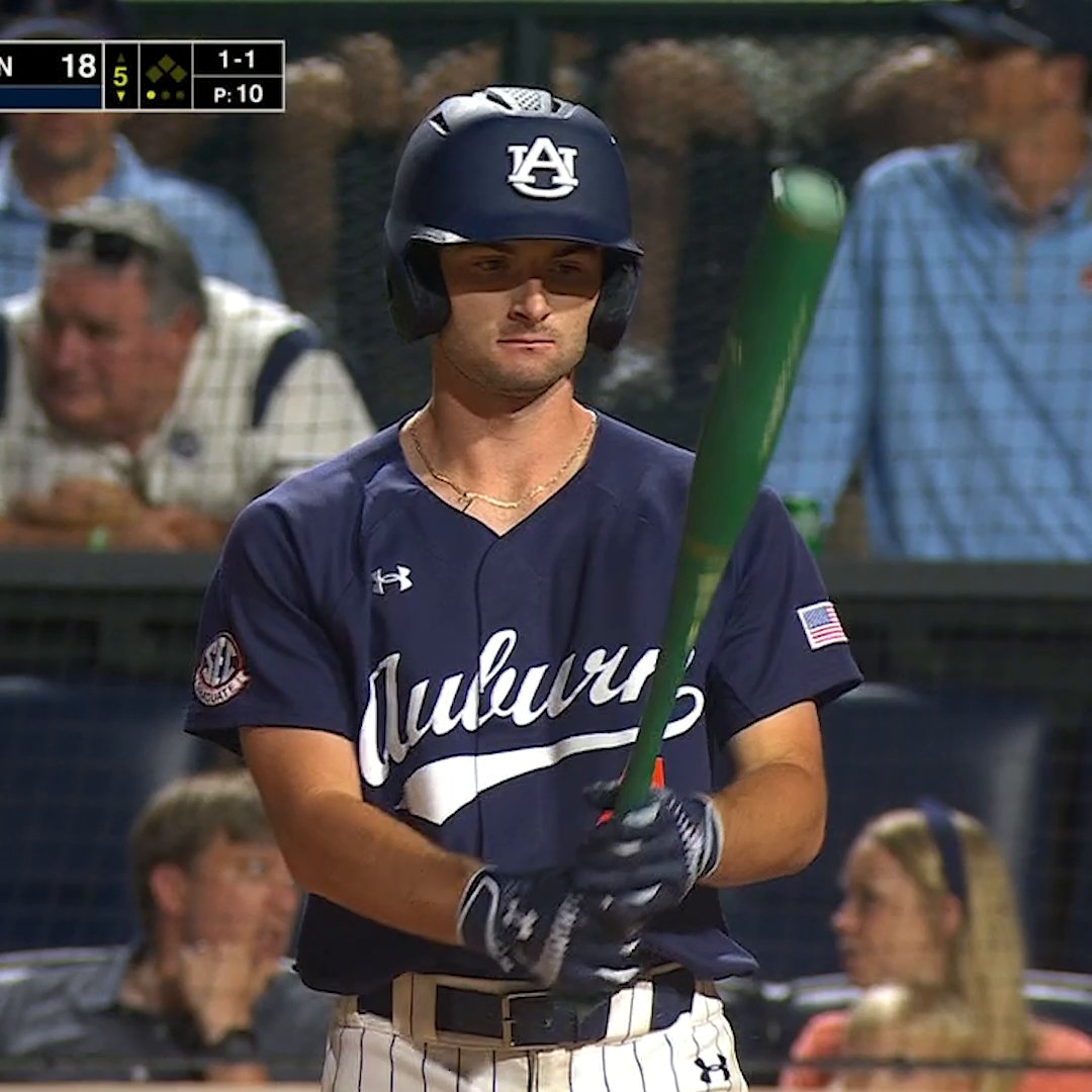 Andrew Dutton had been coaching first base all season. He had not played in a game at Auburn until last night and then this happened. A moment he will never forget ⚾️❤️