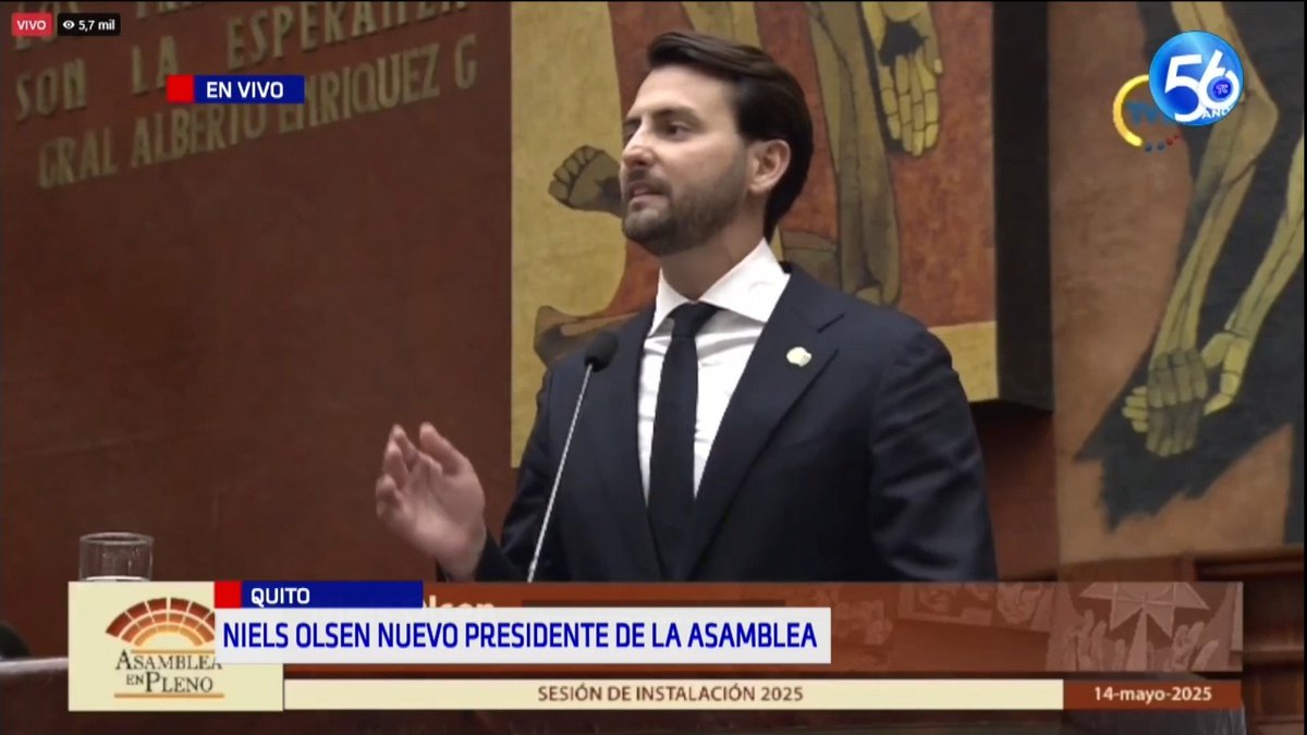 #SesiónAsamblea2025 | "Estoy aquí para construir, no para dividir. Esta institución terminó siendo la más distante con el pueblo, eso terminó. No permitiremos que esta Asamblea vuelva a caer en lo que fue. Aquí se viene a servir al Ecuador, no a servirse de él.", fueron las palabras del nuevo presidente de la Asamblea Nacional, Niels Olsen. Más noticias en