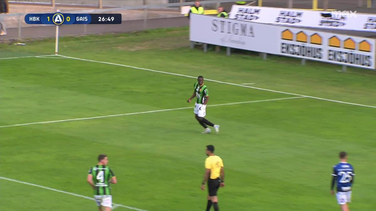 Ibrahim Diabate kvitterar för GAIS! 🟢⚫️ 📲 Se matchen på Max