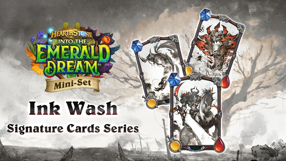 Face the Nightmare's corruption with three stunning new Signature cards. Volcoross, Tindral, and the Black Knight come to life in traditional ink wash style.