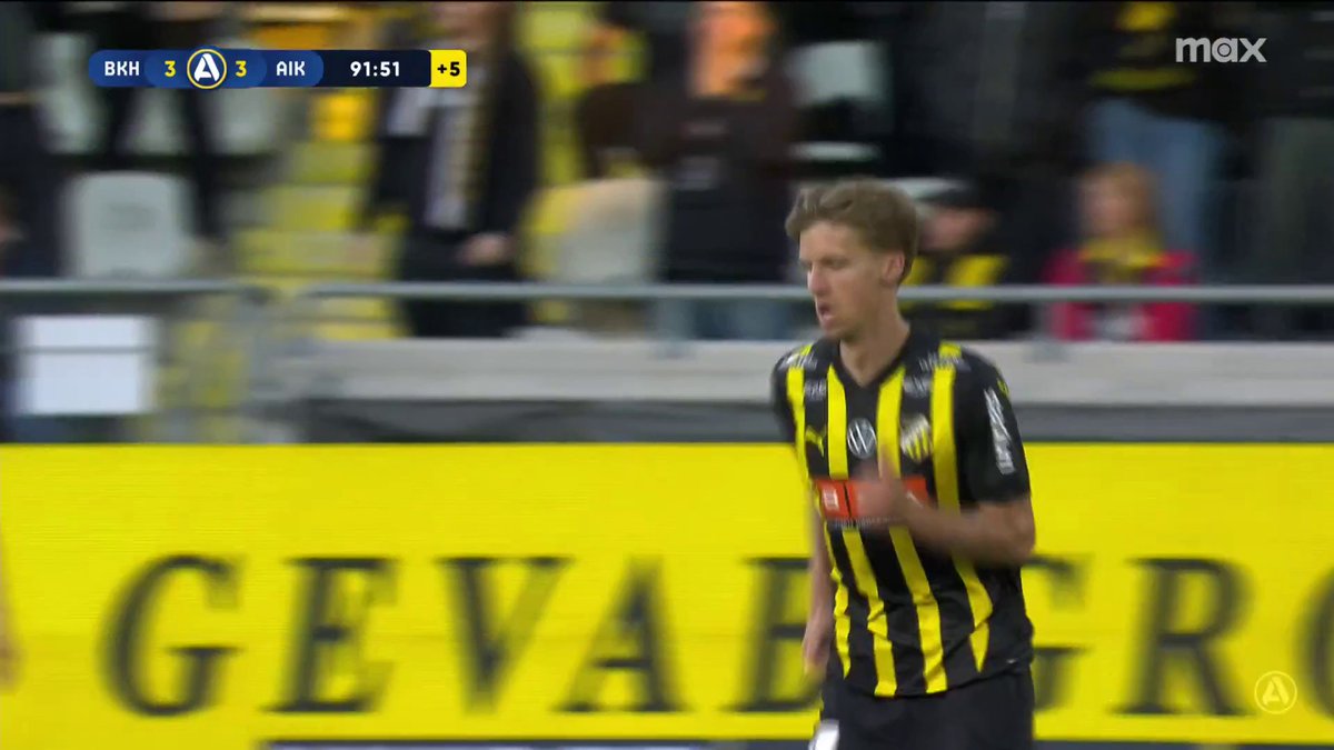 Samuel Leach Holm slår till på nytt! BK Häcken kvitterar till 3-3 🐝 📲 Se Allsvenskan på Max