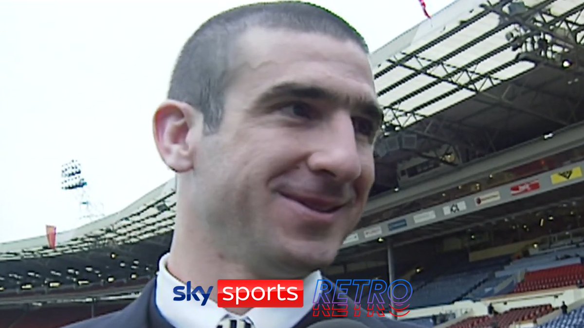Eric Cantona after Manchester United defeated Liverpool in the 1996 FA Cup final.