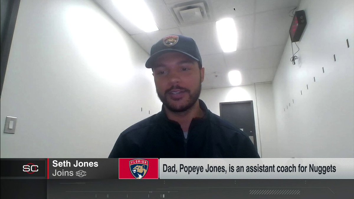 Seth Jones tells Shae Peppler Cornette what it's like to be playing in the Stanley Cup playoffs while his dad, Popeye, is coaching in the NBA playoffs 🤩