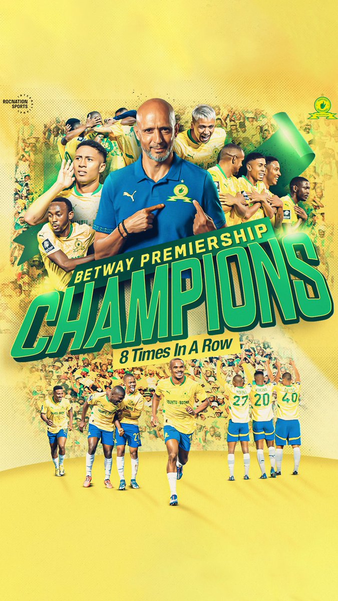 Eight years of dominance 🏆 Mamelodi Sundowns FC seal yet another Betway Premiership title. #Sundowns #BetwayPrem