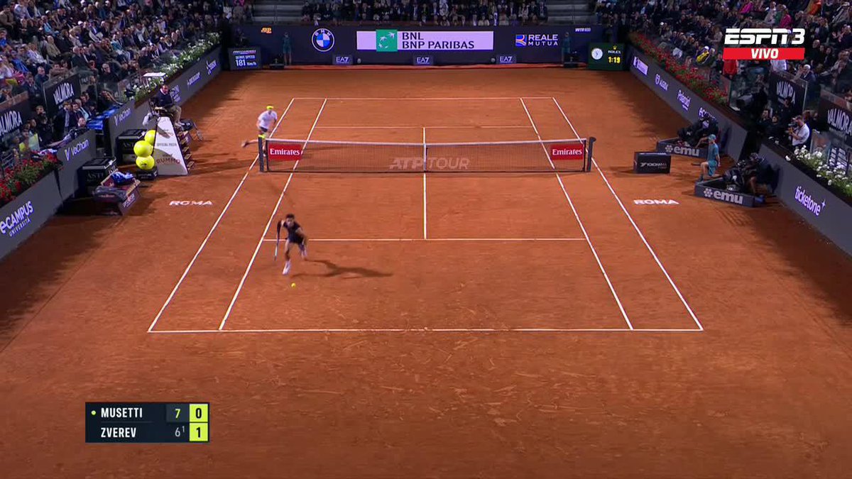 ¡TENEMOS EL MEJOR PUNTO DE #ROMA! 🤯 LOCURA LO QUE JUGARON ZVEREV Y MUSETTI. 👏