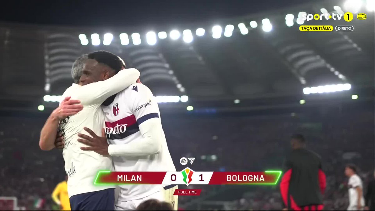 Bologna derrotou o Milan e conquista a Taça de Itália, pondo fim a uma seca de 51 anos sem títulos! 🏆