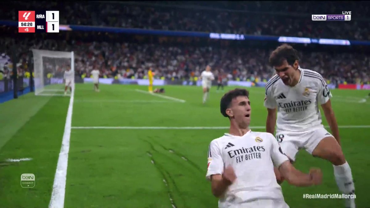 🚨 الملكي يؤجل تتويج برشلونة بلقب الليغا! في الثواني الأخيرة، خاكوبو يسجّل أول أهدافه بقميص الريال ويمنح الفريق فوزاً قاتلاً! 🔥 #الدوري_الإسباني #ريال_مدريد_مايوركا