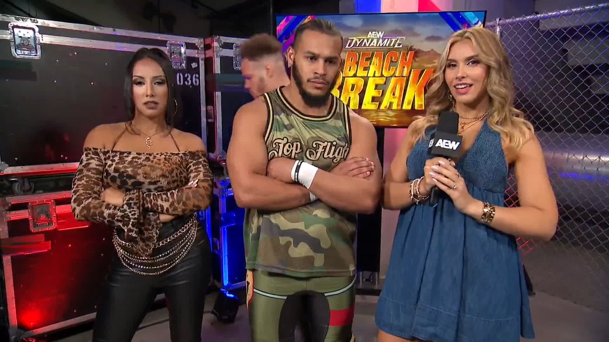 Top Flight receives words of encouragement from ROH World Tag Team and Six-Man Tag Team Champion 'The Natural' Dustin Rhodes. Watch #AEWDynamite LIVE on TBS & MAX Top Flight | Leila Grey | Dustin Rhodes | Sammy Guevara