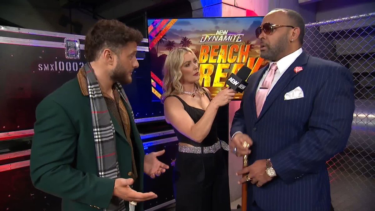 Now in The Hurt Syndicate, MJF needs to go over the logistics. Watch #AEWDynamite LIVE on TBS & MAX Maxwell Jacob Friedman™️ | MVP | “Smart” Mark Sterling, Esq.
