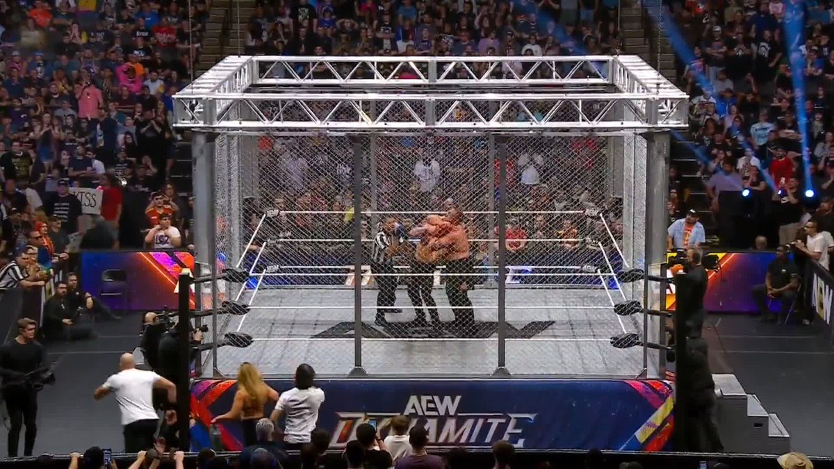 It's chaos at ringside! Watch #AEWDynamite LIVE on TBS & MAX Jon Moxley | Samoa Joe | Marina Shafir | YUTA | Swiss | @WillowWrestles | “The MONSTAR” Will Hobbs