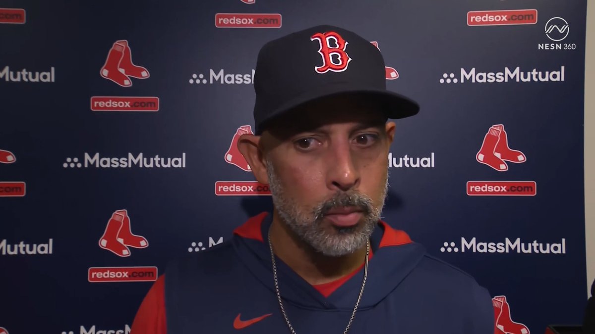 Alex Cora reacts to the loss postgame ⬇️ "Obviously, we got swept here, it sucks, but I'm not even thinking about that. I thought the last few days we competed the right way." #RedSox