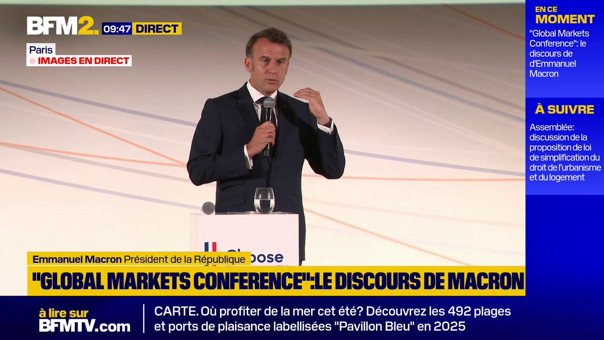 "En France, nous avons besoin de stabilité (...) c'est le job pour les deux ans à venir. Si l'on rapproche différentes familles politiques qui n'ont pas l'habitude de travailler ensemble, cela fonctionnera et c'est mon objectif et c'est mon job", estime Emmanuel Macron #BFM2