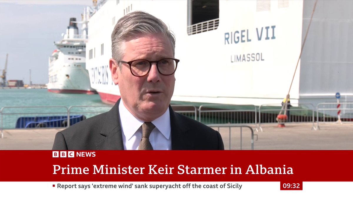 "It is totally unacceptable that anybody is getting on a small boat and crossing the Channel to the United Kingdom," Keir Starmer says "We've got to keep bearing down on this issue," the prime minister adds