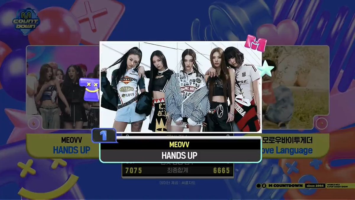 🏆 Huge congrats to MEOVV for dominating M Countdown two weeks straight, taking home the Double Crown with “HANDS UP”! 🎉🥂 #HANDSUP2ndWin #MEOVV2ndWin #MEOVV #미야오 MEOVV MEOVV (250515)