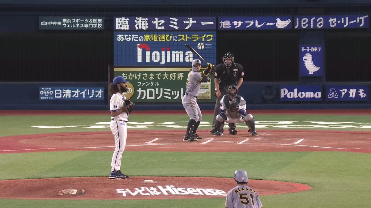 #ジャクソン 選手は無死2塁のピンチを迎えるも、クリーンナップに自分のバッティングをさせず👀 見事無失点に抑えた👏👏👏 6回表 DB 0 - 0 T #横浜奪首 #baystars