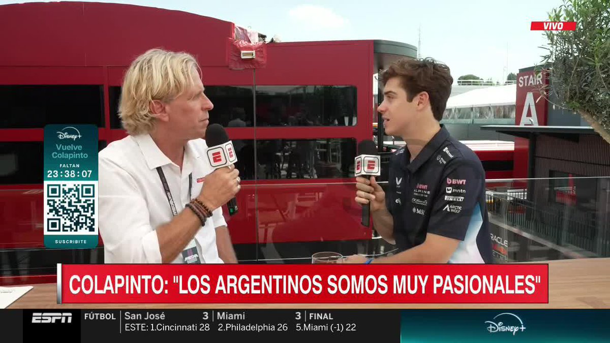 "ES UN LINDO FIN DE SEMANA PARA ARRANCAR ACÁ EN IMOLA Y PARA RECORDAR AL FLACO TRAVERSO" 🗣️ El hermoso mensaje de Franco Colapinto en #ESPN 📺 #ImolaGP | Toda la temporada de #F1 por #DisneyPlus Premium