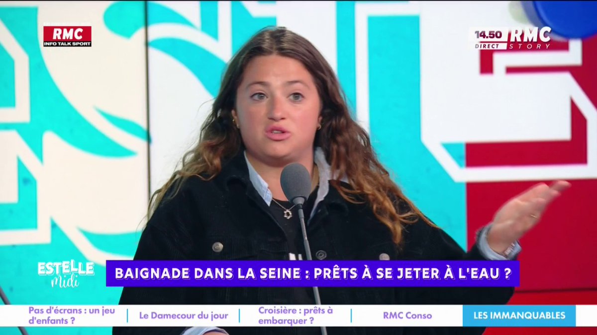 🏊 Baignade dans la Seine : prêts à se jeter à l'eau ? 🎙️ Elise Goldfarb : "Je trouve ça génialissime ! Je suis content qu'Anne Hidalgo mette de gros budgets sur des trucs utiles ! C'est d'utilité publique, ça va servir à tous les Français !" #EstelleMidi