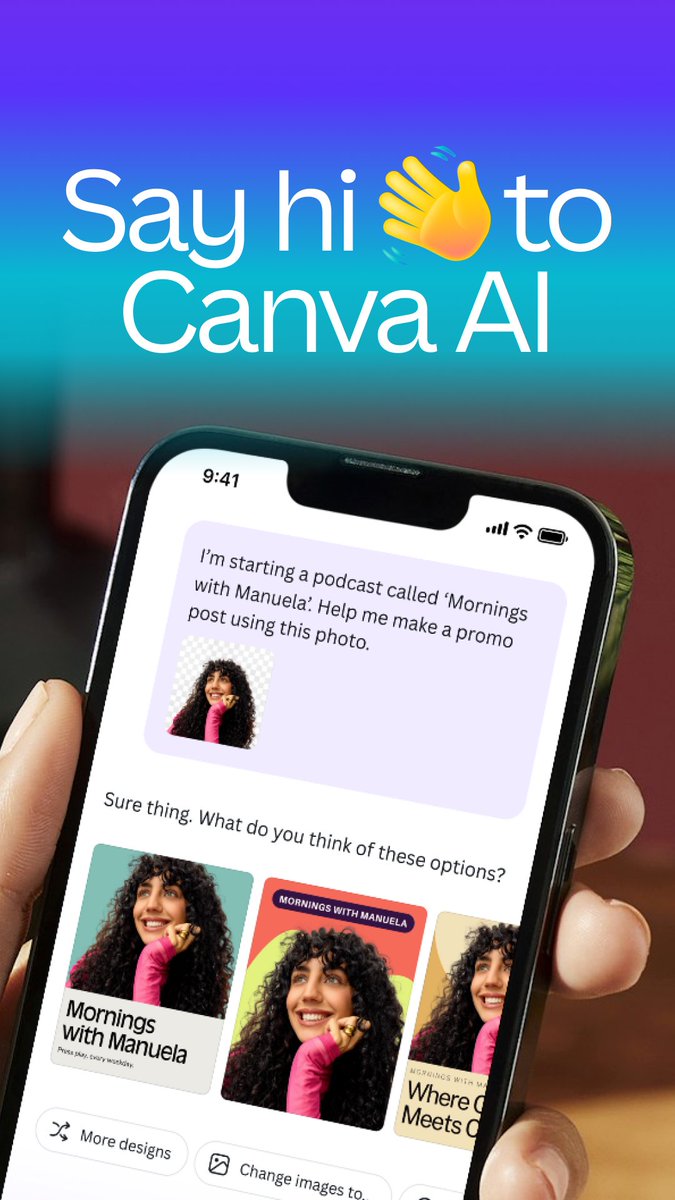 PSA: Your new creative BFF has entered the chat 💬 What will you create together? ✨ #CanvaAI