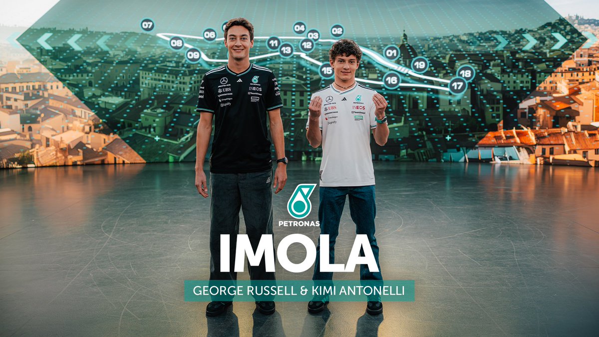 Iconic Imola. They don't make circuits like this anymore! 🤩 George, Kimi and PETRONAS Motorsports preview the Emilia-Romagna Grand Prix 💚