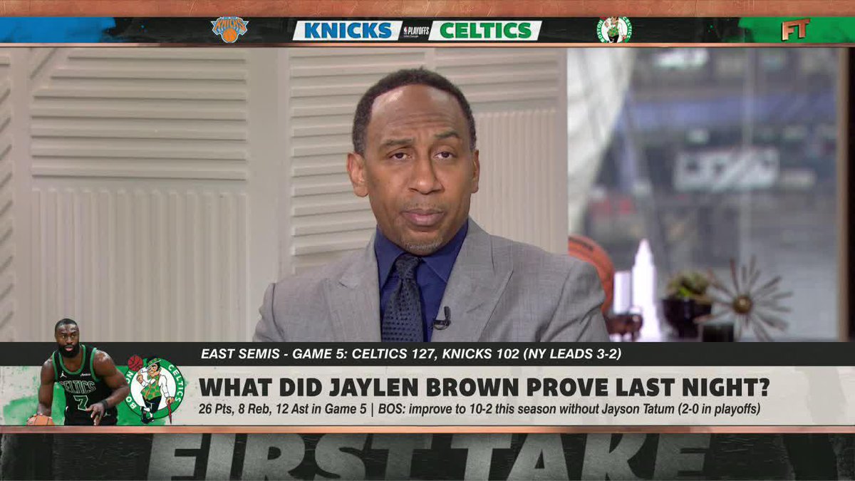 .Stephen A Smith says Jaylen Brown reminded us of "who the hell he is" in the Celtics' Game 5 win over the Knicks 😤