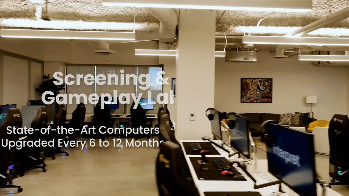 Hey #GoodGamers! Ready for a drone’s-eye-view of your new playtest paradise? 👀 ✨ Fly through Interpret's epic new gaming research lab—built just for YOU! Watch the exclusive sneak peek ➡️ #BehindTheScenes #GamingResearch #VirtualTour