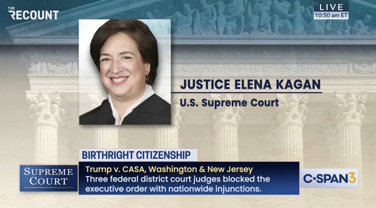 “Why would you take the substantive question to us? You’re losing a bunch of cases.” — In birthright citizenship arguments, SCOTUS Justice Kagan argues Trump admin is trying to prohibit lower courts from issuing nationwide injunctions because of its shoddy case track record