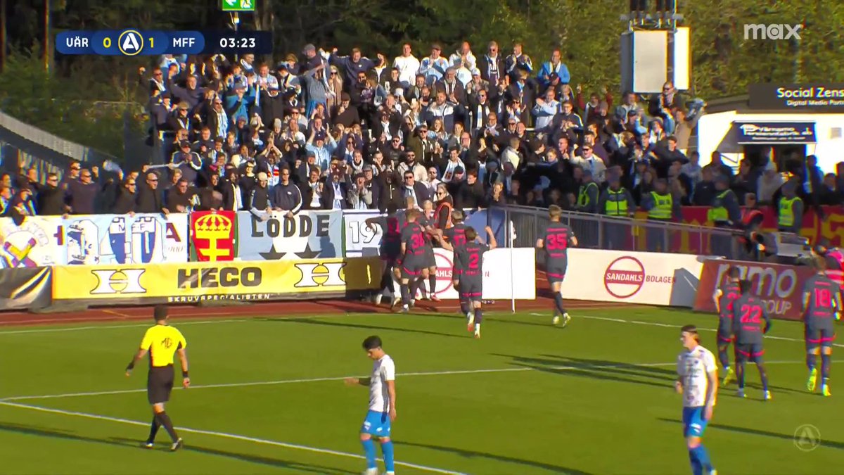 "Det tar bara tre minuter!" 🔵 Daniel Gudjohnsen nickar in 1-0 för Malmö FF borta mot IFK Värnamo. 📲 Se matchen på Max
