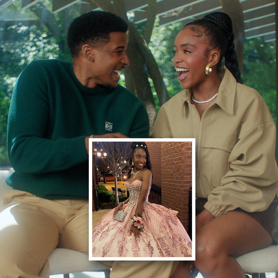 we all love a prom entrance ! hereโs lovie and michael reacting to one of the best prom videos
