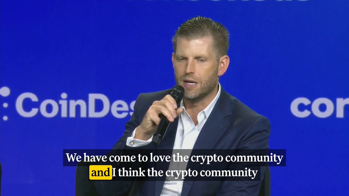 "We have come to love the crypto community and I think the crypto community has really come to love us." Eric Trump on the bond between American Bitcoin and the crypto community.