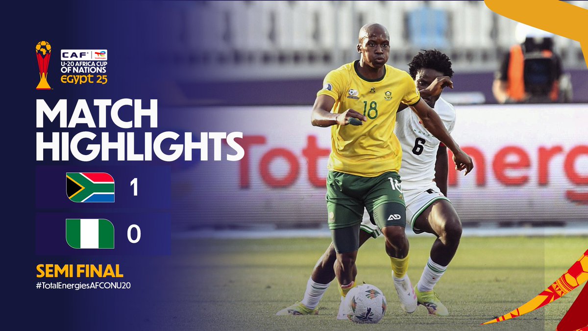 ๐น HIGHLIGHTS: ๐ฟ๐ฆ 1-0 ๐ณ๐ฌ South Africa edge past Nigeria to book their spot in the final. ๐ฟ๐ฆ #TotalEnergiesAFCONU20 | #RSANGA