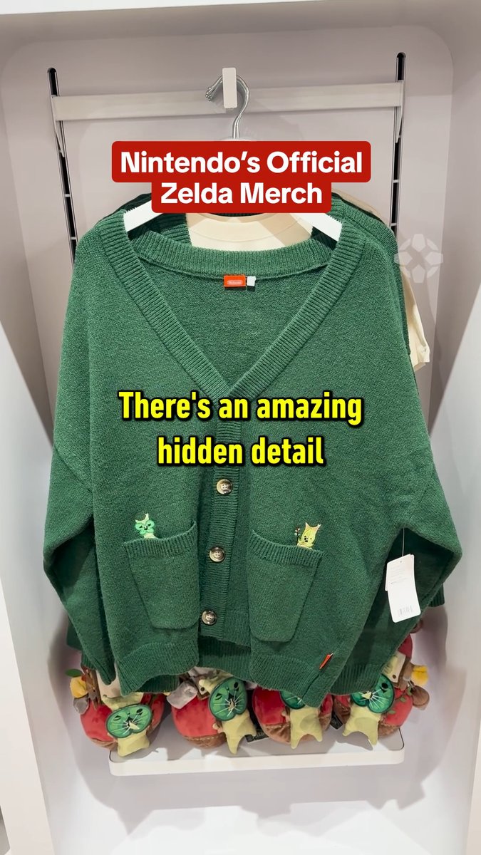 The Nintendo Store in San Francisco is selling a Zelda cardigan with a hidden detail in the buttons: